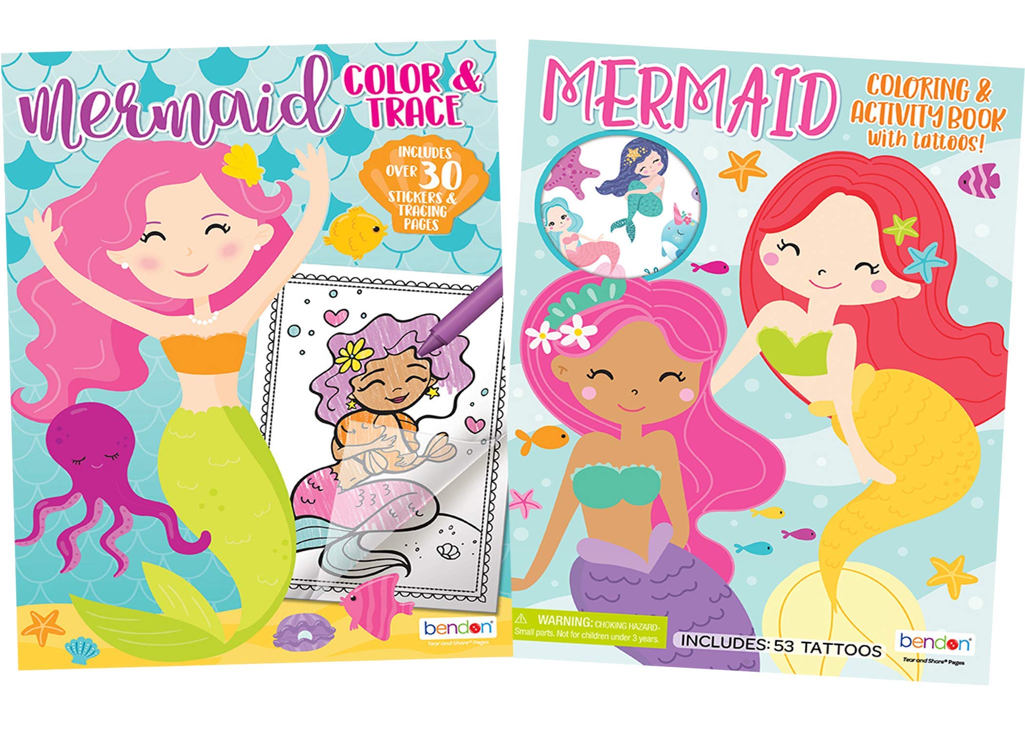 Bendon Mermaid Coloring & Activity Book with 30+ Stickers & Tracing Pages