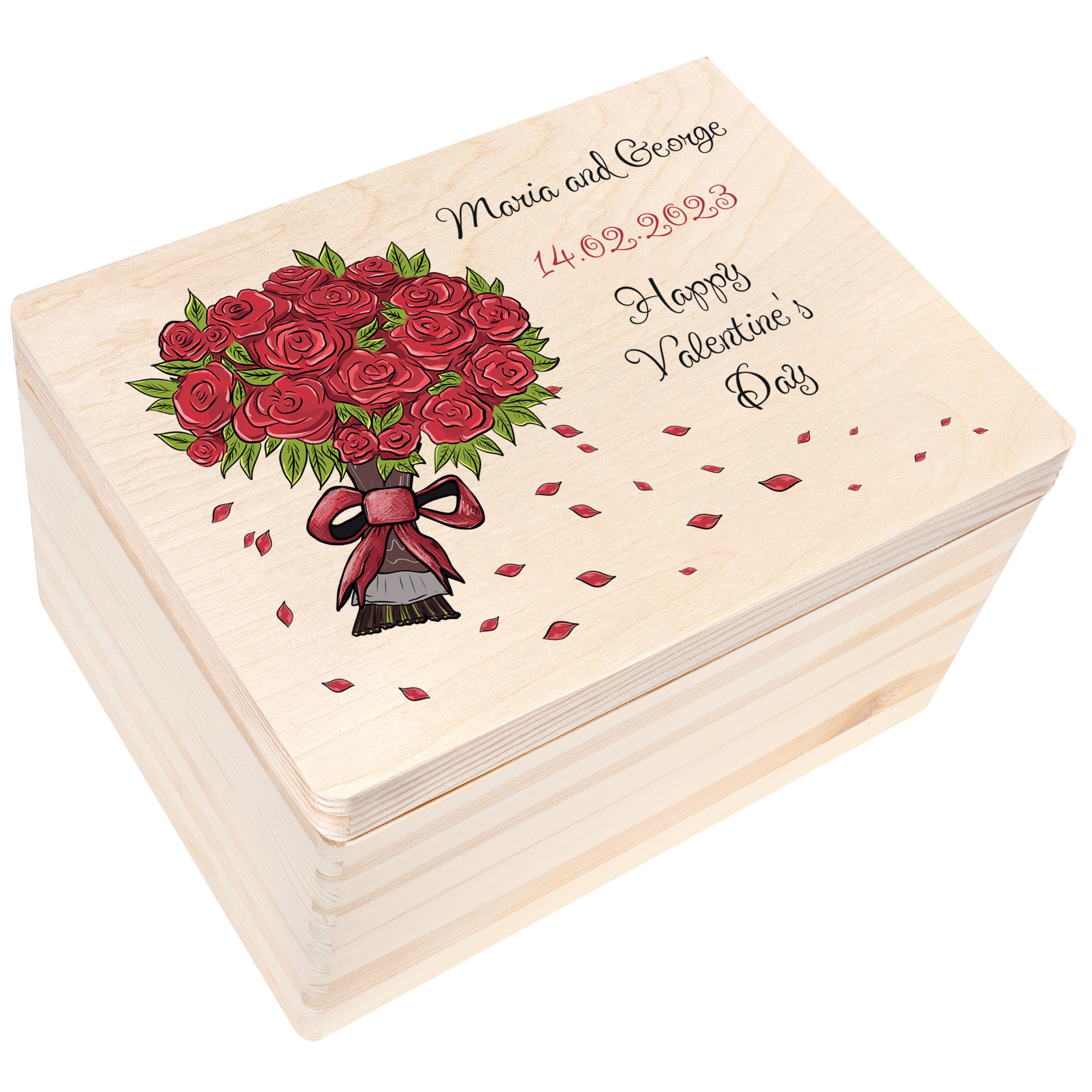 Creative Deco Women's 09. Special Occasion Personalised Valentines Gifts For Her/Him | For Men & Couples | Unique Wish Custom Gift Box | Customised Wooden Storage Box | Perfect As A Keepsake Or Decoration