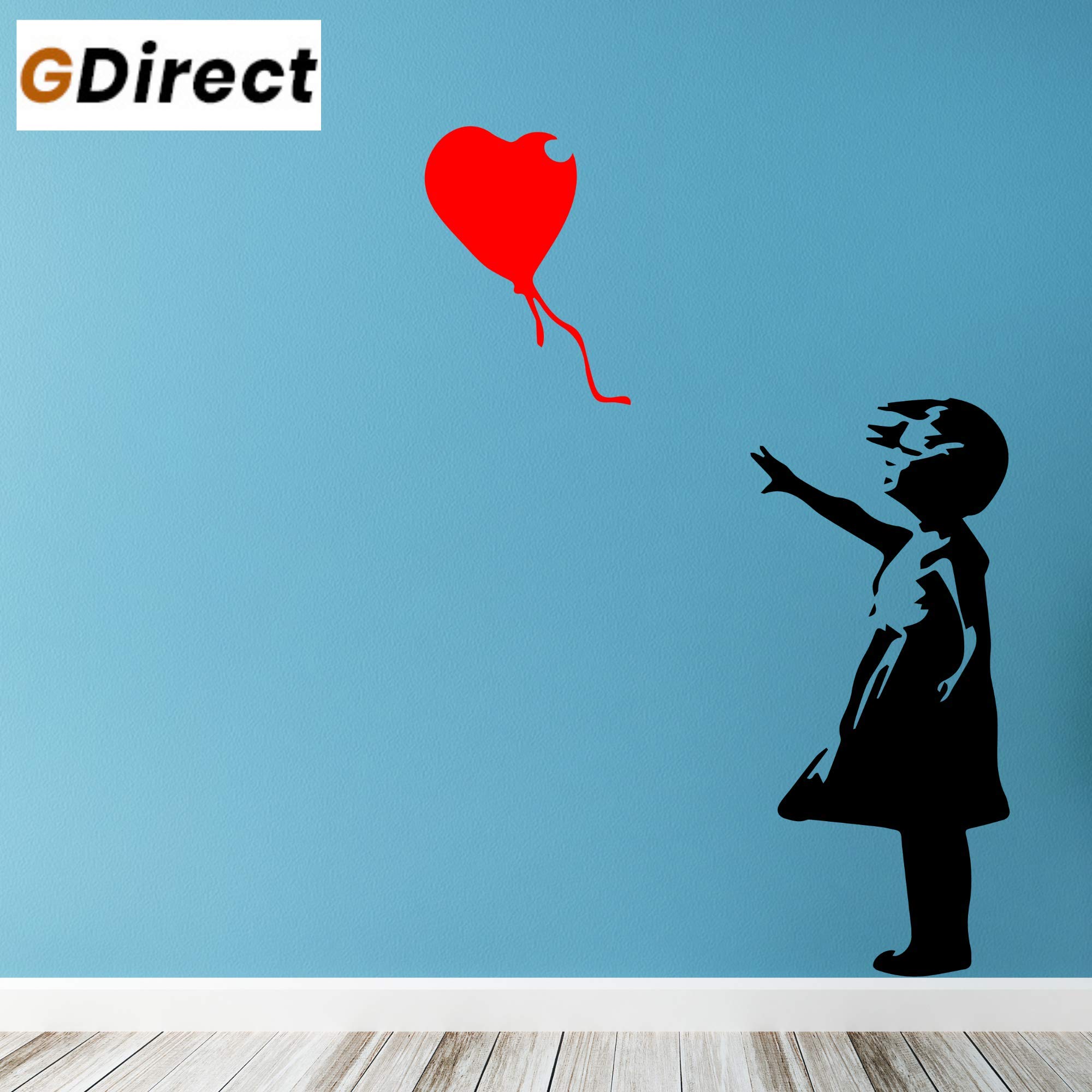 GDirect Large Banksy Wall Stickers Girl With Balloon Famous Banksy Wall