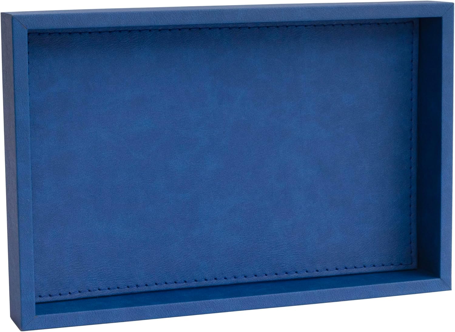 MOENA Faux Leather Tray – Elegant & Versatile Organizer for Home, Office, and Yacht (Matte Cobalt Blue, Small)