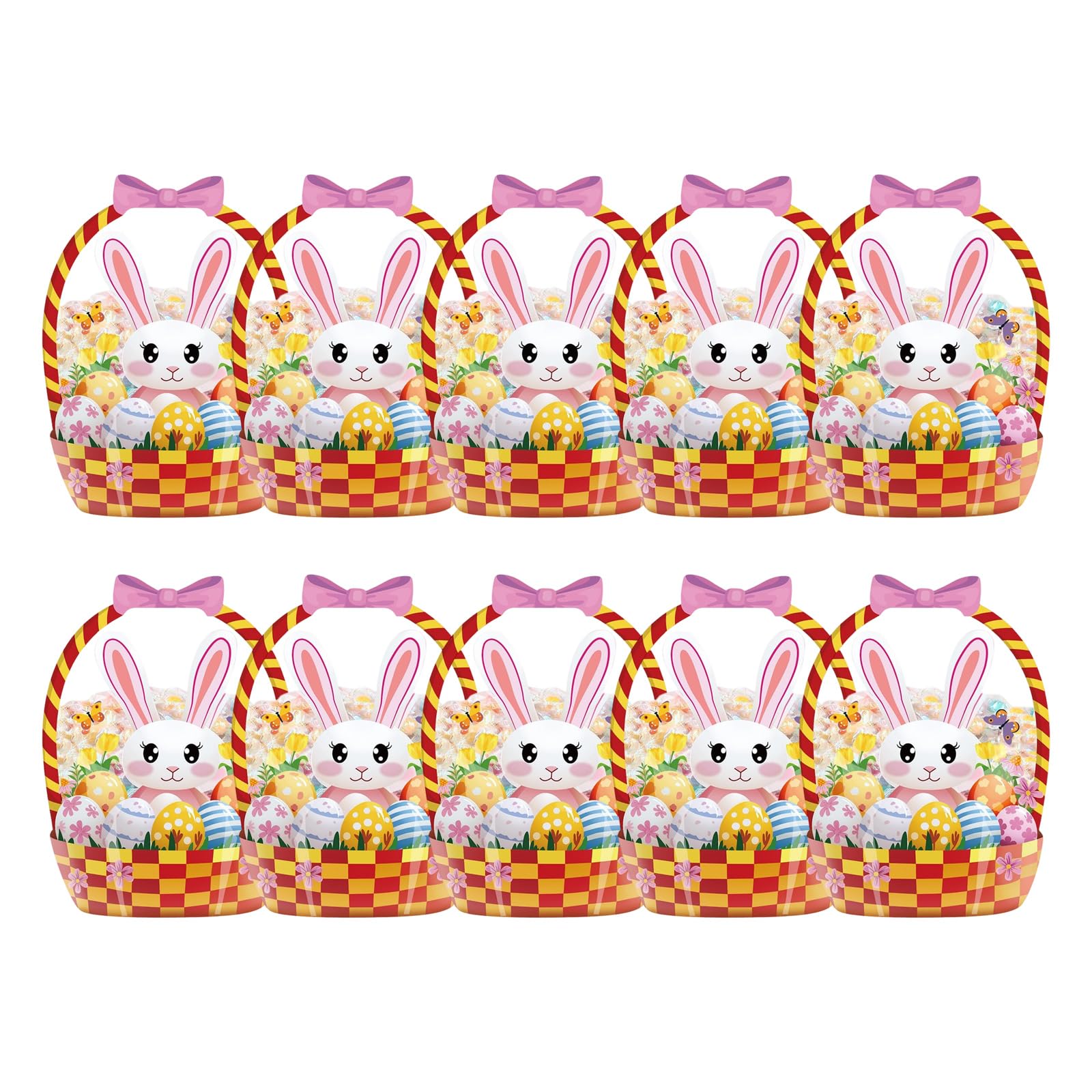 Xinsheinelry Clear Rabbits Treat Bags with Auto Seal for Easter and Snacks Food Safe Clear Rabbits Candy Bags