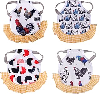 AIEX 4pcs Standard Chicken Saddle Hen Apron with Elastic Straps Back Wing Protector Poultry Feather Care Supplies for Chicken Ducks Goose(Yellow)