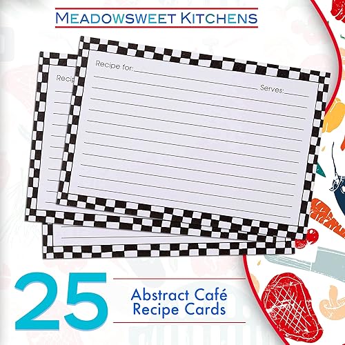 Miniatura 2 de Meadowsweet Kitchens Juego de tarjetas de recetas, 25 tarjetas de recetas de doble cara de 4 x 6 pulgadas, tarjetas en blanco de tamaño perfecto