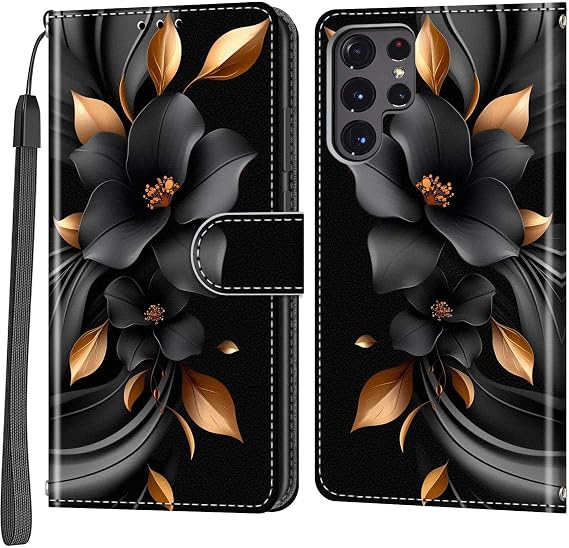 Mobile Phone Case for Samsung Galaxy S22 Ultra Case Flip Folding Case Leather Shockproof Protective Flip Case Compatible with Samsung Galaxy S22 Ultra