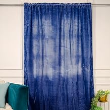 THE ART BOX Ultra Soft Luxury Blue Velvet Curtains 2 Panels Set Elegant Interior Decoration Extra Large Window Blackout Velvet Rod Pocket Drapes for Living Room, Home Decor 63"x52" Each Panel