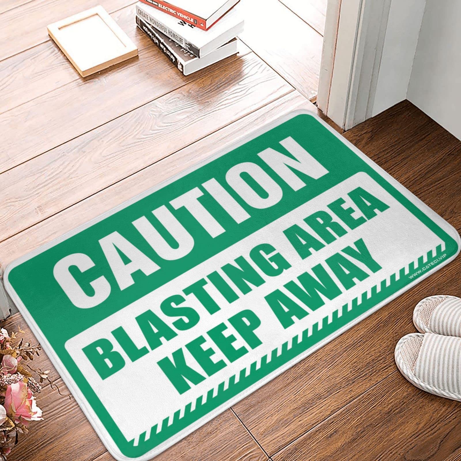 Tapis de cuisine à ressort Caution Blasting Area 65 x 90 cm robuste