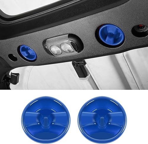 Hoolcar Cubierta de tornillo de montaje en panel duro de techo rígido, accesorios interiores compatibles con Jeep Wrangler JK JKU 2007-2017, azul, 2