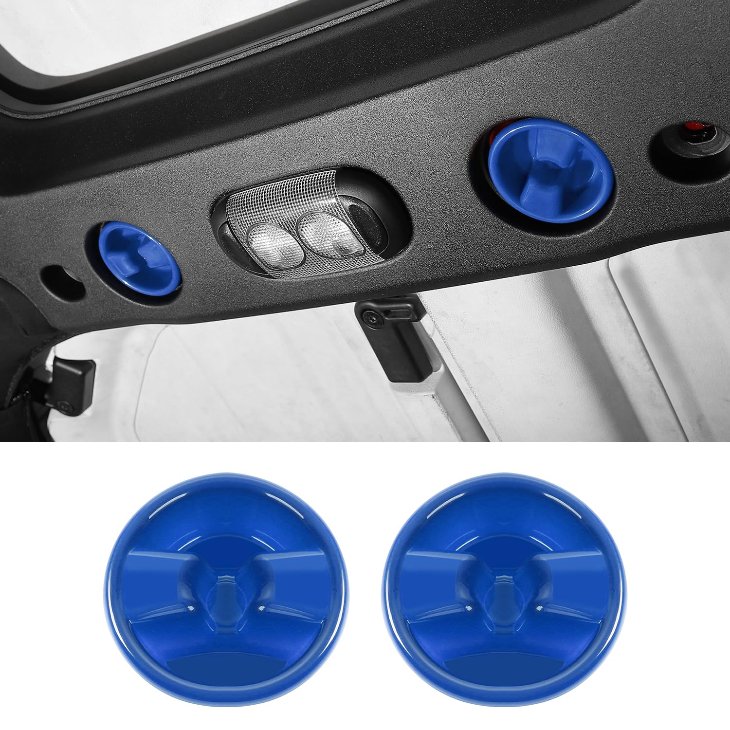 HoolcarHardtop Top Hard Panel Mounting Screw Knob Cover Interior Accessories Compatible with Jeep Wrangler JK JKU 2007-2017, Blue, 2PCs