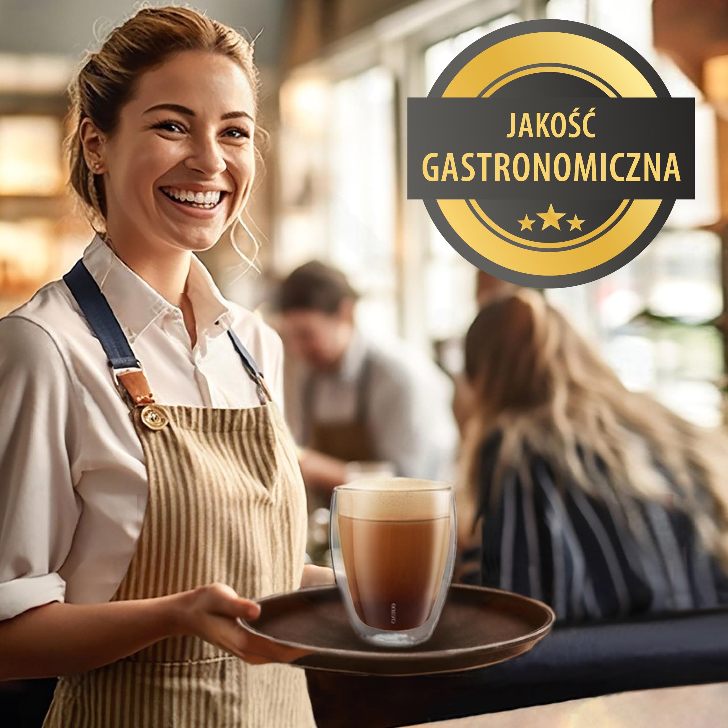 Creano PREMIUM Szklanki Dwuścienne 400 ml – Zestaw 6 szt. – ŚWIATOWA NOWOŚĆ | W 100% przystosowane do mycia w zmywarce dzięki uszczelnieniu GastroSeal – jakość dla gastronomii – szkło dwuścienne