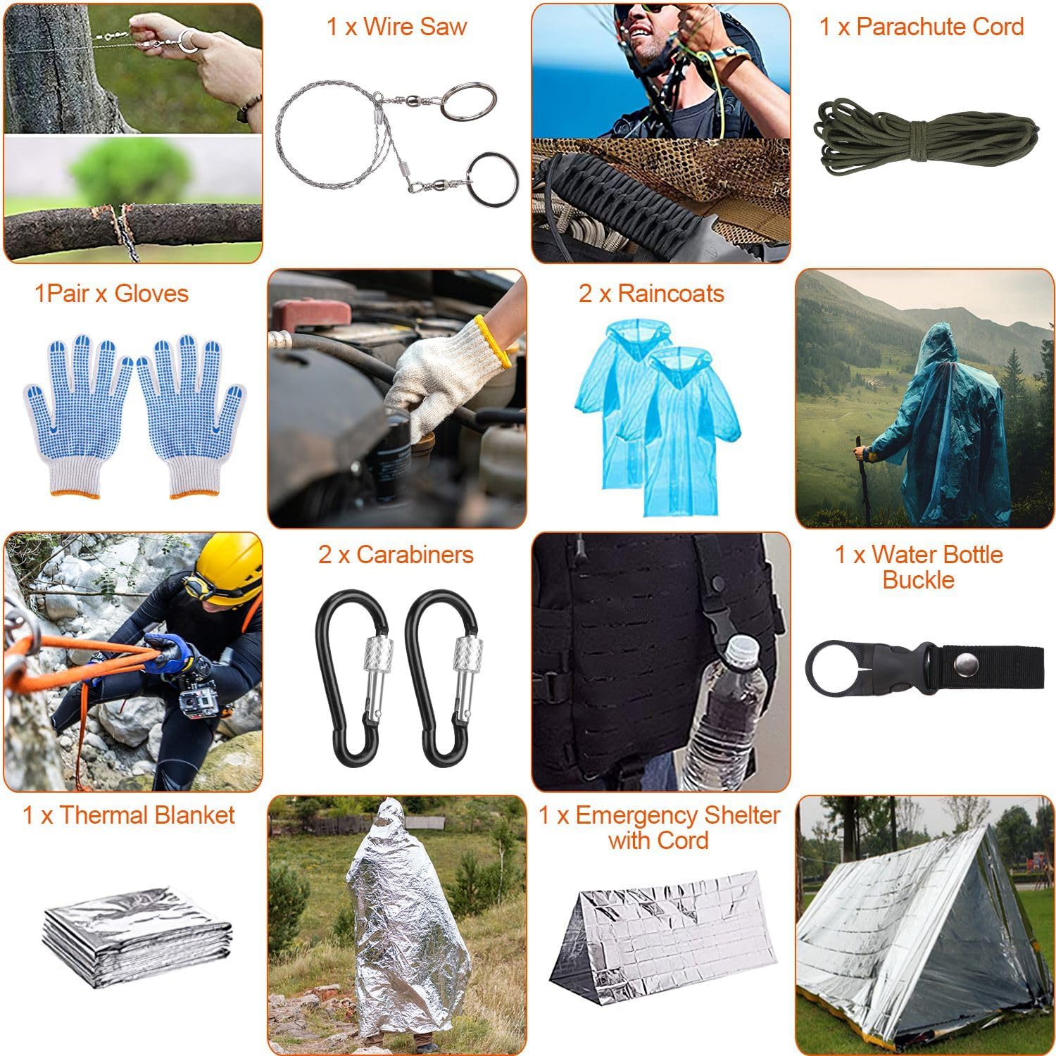 125-in-1 Survival Kit with Tactical First Aid Kit, Emergency Gear and Tools for Camping, Hiking, Hunting and Outdoor Adventures