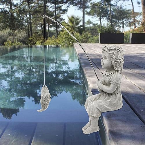 Miniatura 5 de Nacome Regalos para jardín, hogar, Mon Grandma The Little Fishergirl Garden, estatua de decoración del hogar, escultura de figura de pescador, al