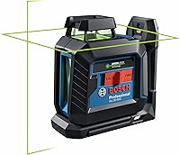 Bosch GLL50-40G Green-Beam Self-Leveling 360° Cross-Line Laser Level - 100ft Range, IP64 Durable, Bracket & Case Included