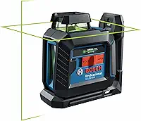 BOSCH GLL50-40G Green-Beam Auto-Nivelante Laser de linha cruzada de 360 graus, inclui 4 pilhas AA, suporte L, clipe de teto e estojo de transporte rígido
