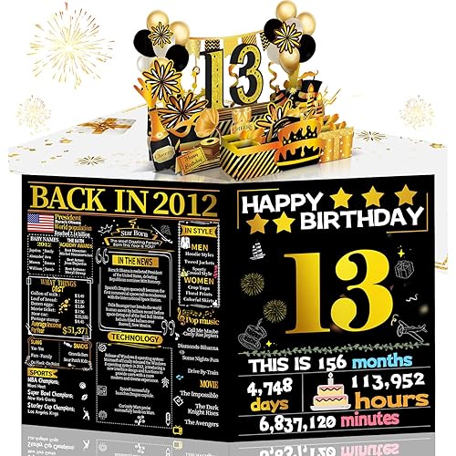 Miniatura 52 de Joycard Tarjeta de cumpleaños número 42 para mujeres y hombres, regalo de feliz cumpleaños 3D desplegable para ella y él, divertidas decoraciones