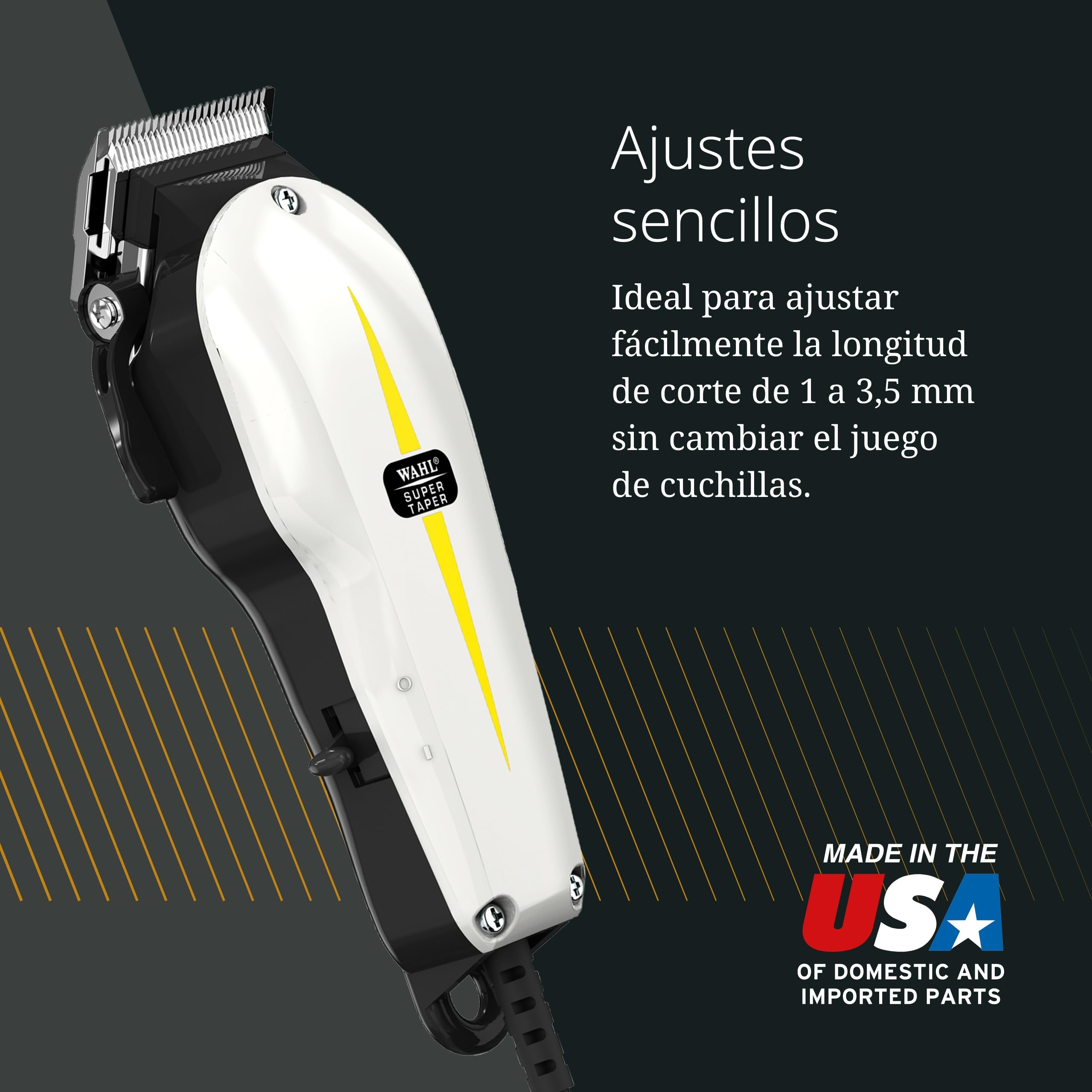 Wahl Super Taper Maquina Cortapelos Cuchillas Cromadas Corriente Alterna Blanco