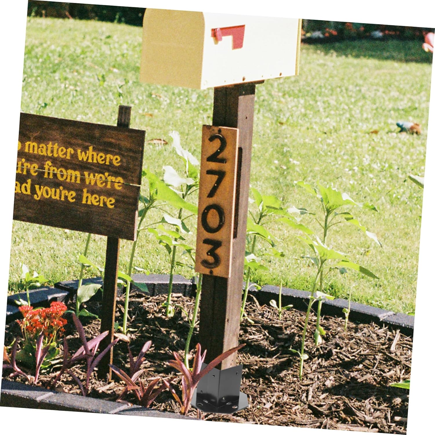 Base for Railing Mailbox Stand Protector Post Base for Mailbox Deck Post Cover Lightweight
