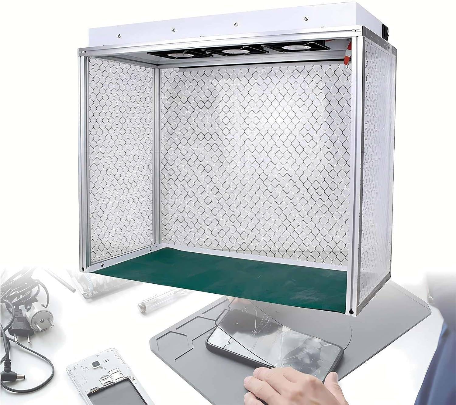Estación de Trabajo portátil Vertical con Flujo laminar y Cabina de Flujo laminar, Equipada con Filtro HEPA, para Uso en Laboratorio, reparación de Pantallas LCD de teléfonos móviles 110v