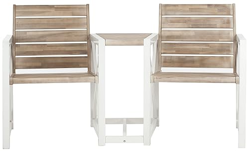 Outdoor Collection Jovanna White and Ash Grey Two Seat Bench
