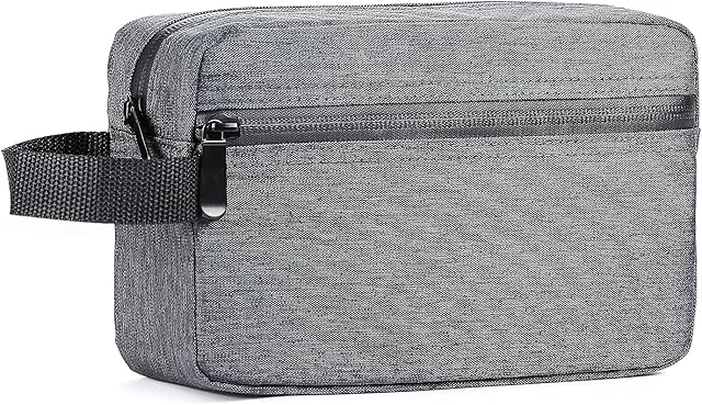 Toiletry Bag for Men, Etercycle Portable Travel Wash Bag, Waterproof Toiletries Cosmetic Organizer Bag, Gym Shaving Shower Bathroom Bag, Dopp Kit Make Up Bag with Handle (Grey)