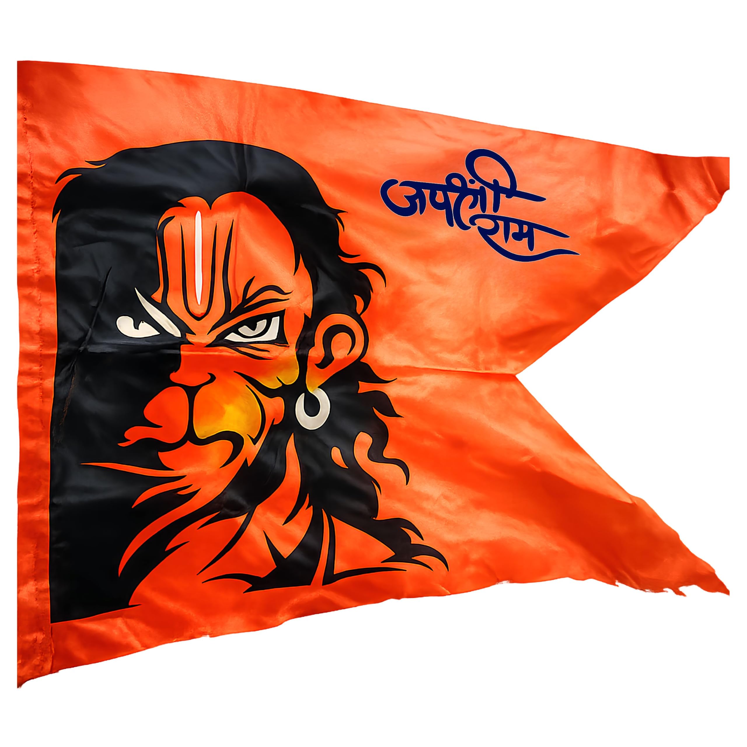 Elysian Flying Bhagwa Bajrang Balli Hanuman Ji Jai Shree Ram Printed Flag Cotton Silk Material Pataka Dhwaj Dhwaja Jhanda Big Size Indoor and Outdoor (30X45 Inch) 3Pc-image-27