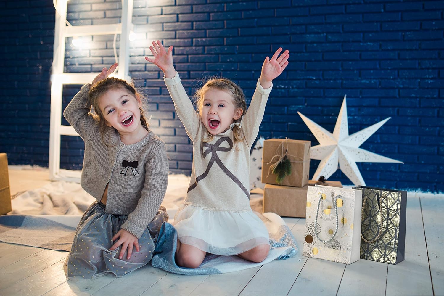 Review Discount Glogex Gift Bags, Kraft Paper Gifts Bag for Birthday, Weddings Presents (Set of 14 Bags, 7 Blue and 7 Cosmic Designs)