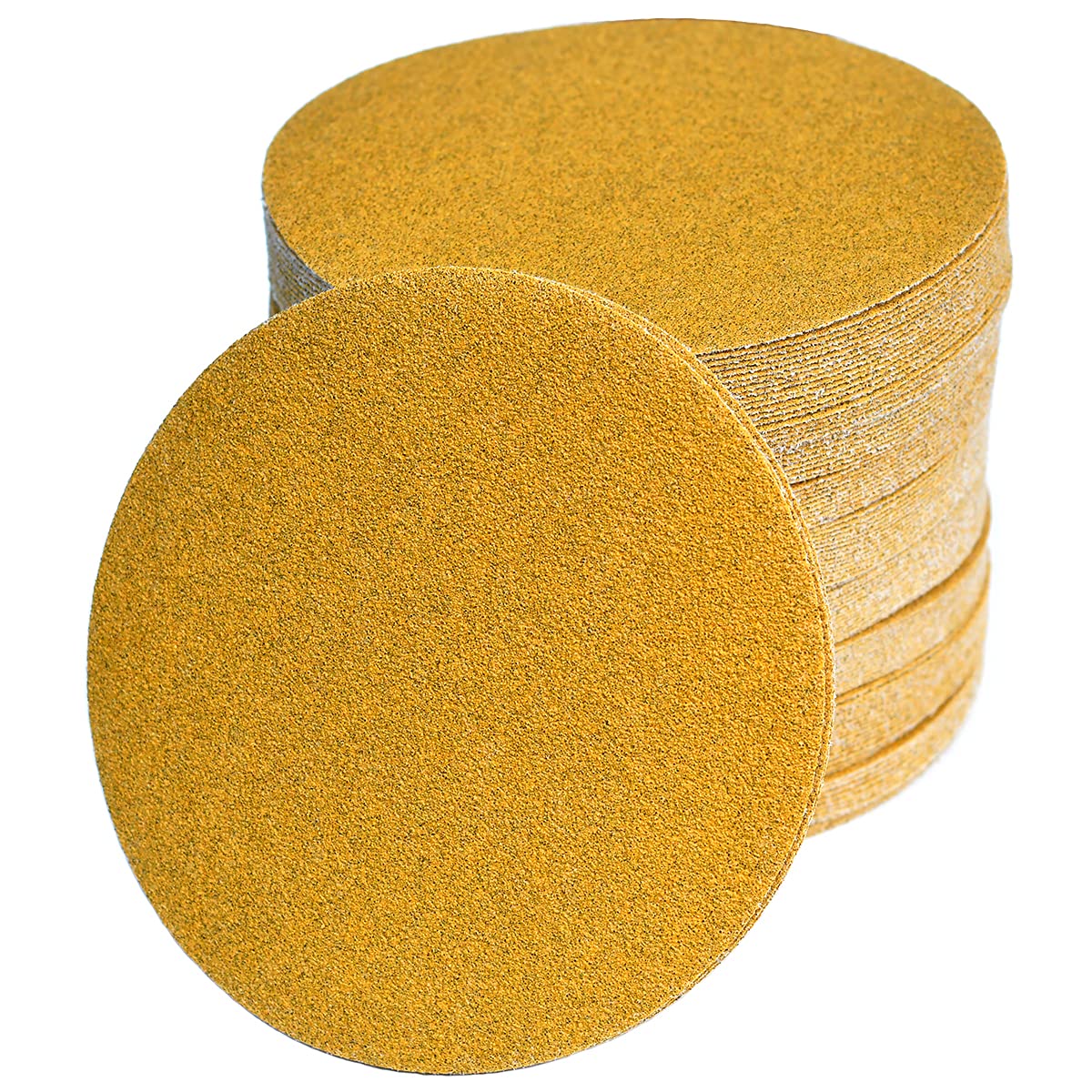 6-Inch No-Hole Hook and Loop Sanding Discs 60-Grit, Random Orbital Sandpaper for Automotive and Woodworking, 100-Pack