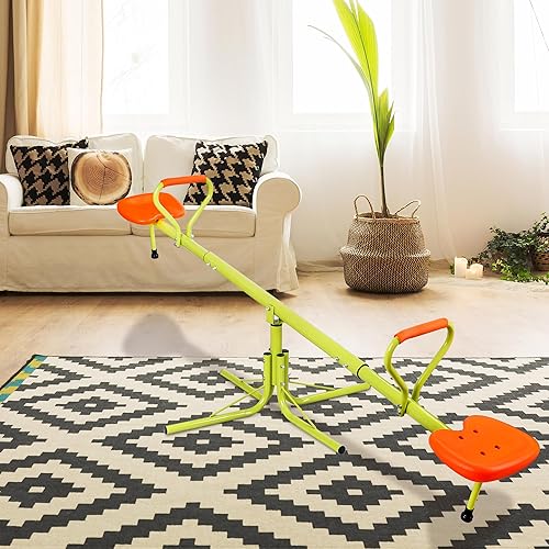 Vista 7 de Balancín para niños, Teeter Totter con rotación de 360 grados, equipo de parque infantil para exteriores, hogar, juego de juguetes para niños
