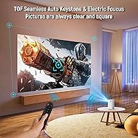 Vista 5 de Proyector 4K con WiFi y Bluetooth, proyector portátil con enfoque automático sin sensor, proyector de película al aire libre de 120 pulgadas