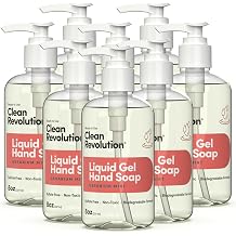 Clean Revolution Liquid Gel Hand Soap with Real Essential Oils Sulfate-Free Gel Hand Wash, Moisturizing & Non Toxic Formula, Made in the USA Geranium Mint 8 Fl Oz, Pack of 8