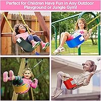 Vista 6 de AGPTEK Asiento de columpio, 30.4 x 6 x 0.27 pulgadas, columpio de patio para niños y niñas y adultos con anillo triangular de metal, rosa