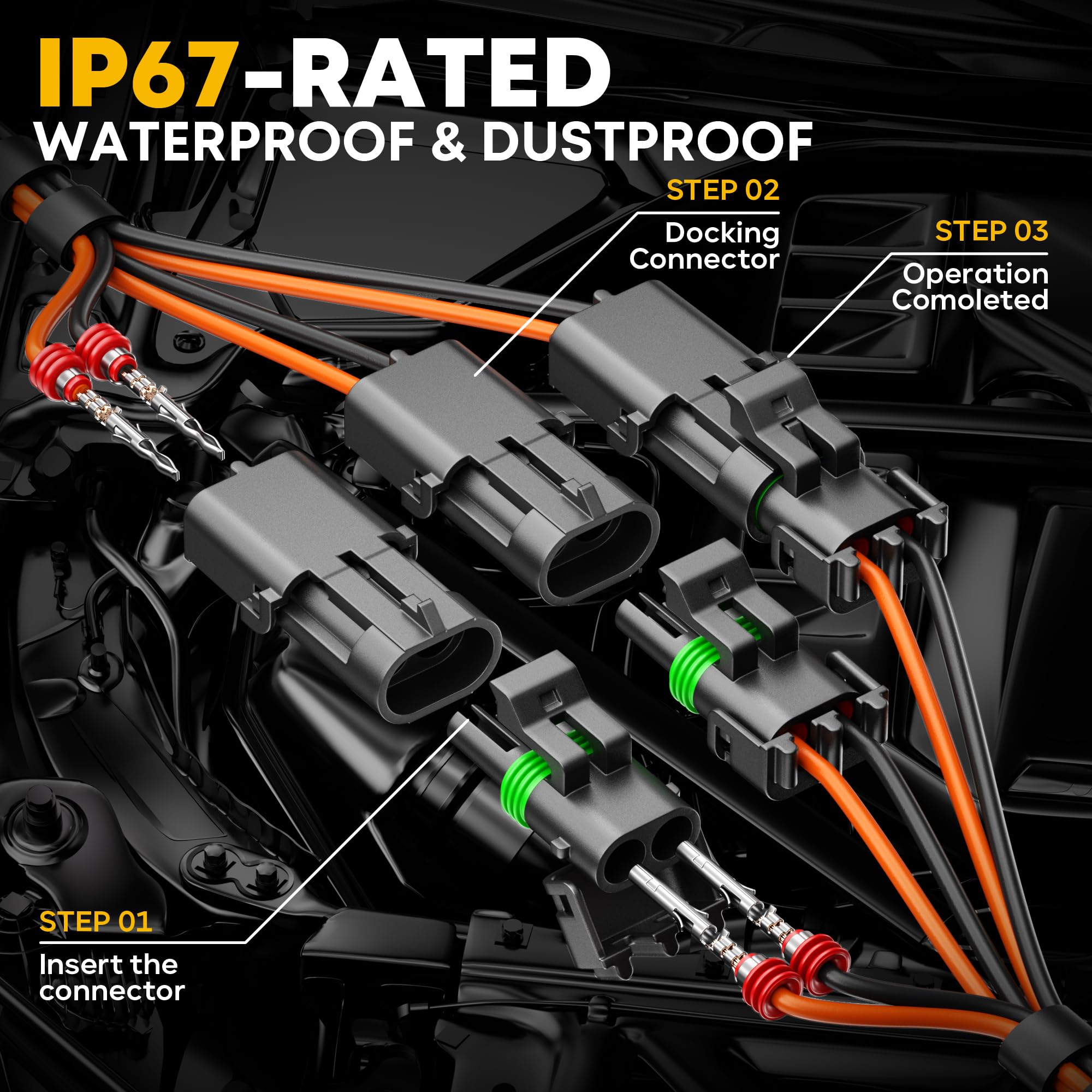 DxCRIMP Kit d'outils à sertir pour pack météo, connecteurs étanches automobiles 1/2/3/4/5/6 broches avec pince à sertir à cliquet 22-12 AWG, pince à dénuder et outil d'extraction, compatible avec