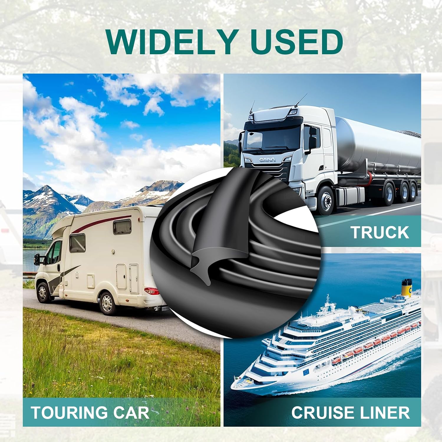 RV Window Seal Rubber Seal Strip Windshield Weather Stripping 1/2'' x 1/4'' Car Weather Stripping Window Glass Edge Seal for RV Boat Truck (26.25Feet)