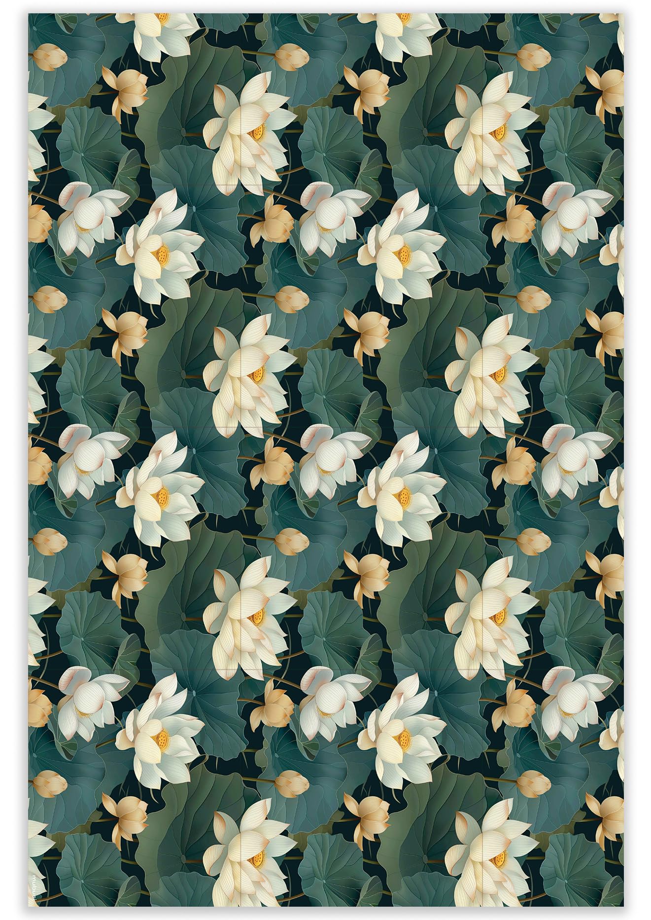 Tapis de salon en vinyle lavable Lotus 160x240 anti-tache en PVC