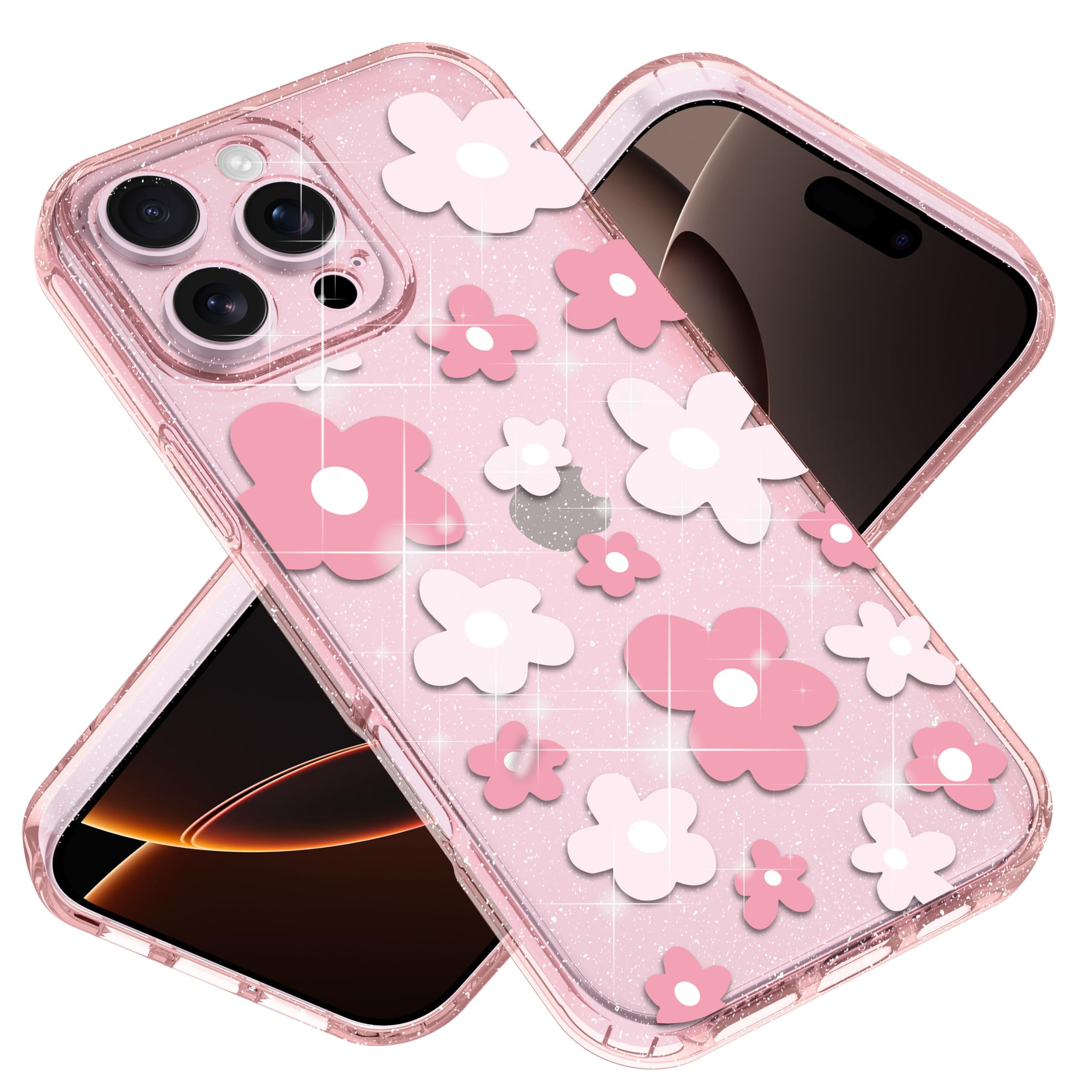 Amazon.com: Jmltech for iPhone 16 Pro Max Case Flowers Cute Glitter
