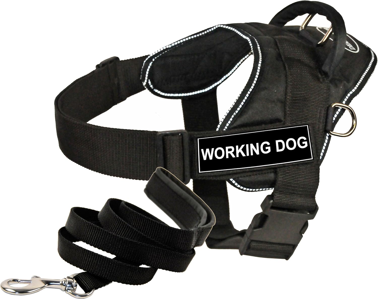 Dean and Tyler DT Fun Works Harness and Padded Puppy Leash, Working Dog, XX-Small, Black