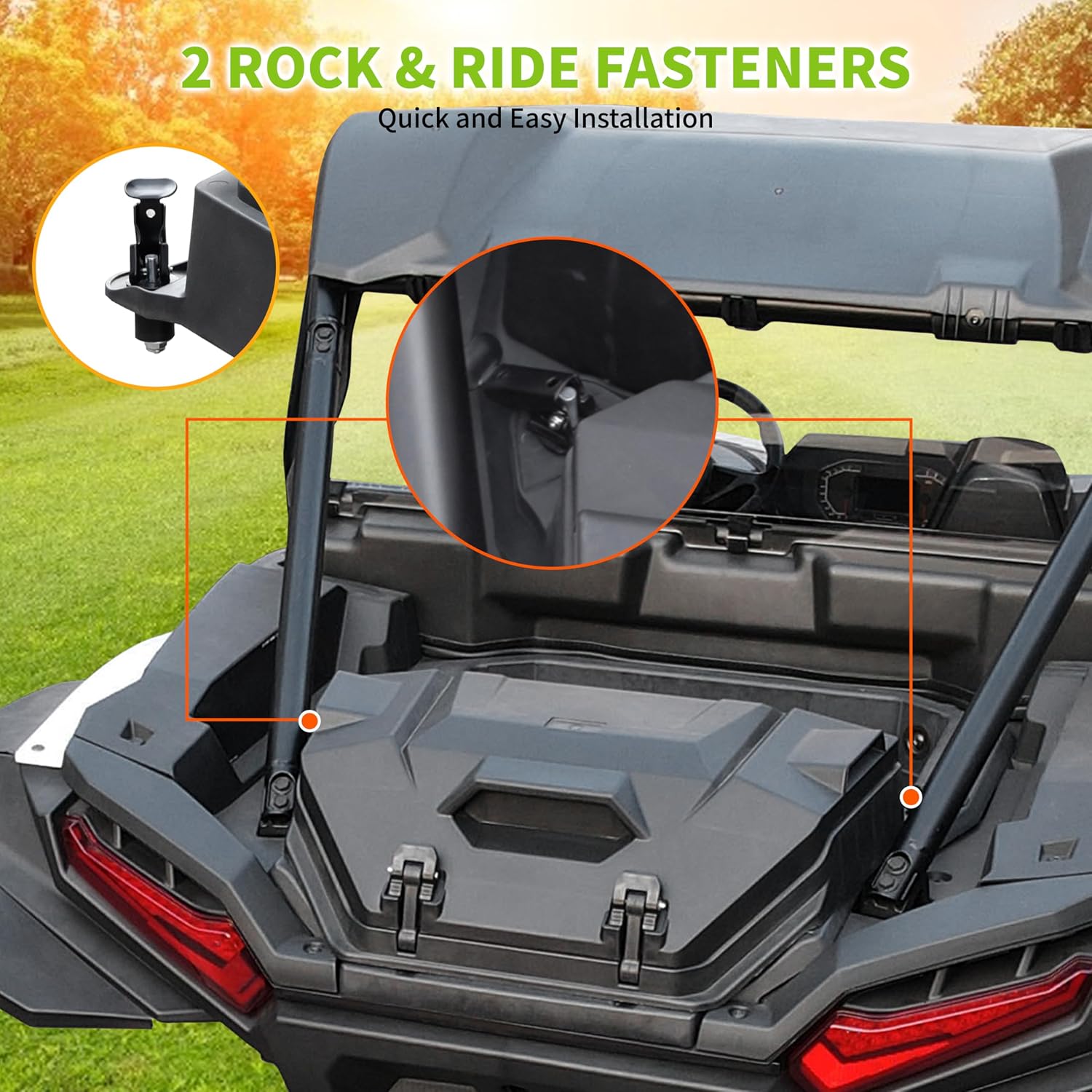 55QT Cargo Box for Polaris RZR XP/XP 4 1000 24-25, Water-Resistant Poly Storage Bin with Lockable Latches Storage Box for Polaris RZR XP/XP 4 1000 2024-2025 Accessories, Replace #2884525