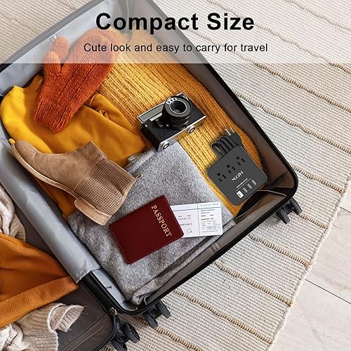 Miniatura 5 de Cruise Essentials, regleta de alimentación de 10 pies con 3 salidas y 4 puertos USB (1 USB C), protector sin sobretensiones para cruceros, viajes,