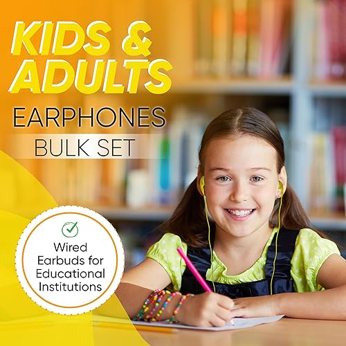 Miniatura 9 de Paquete de 20 auriculares con micrófono multicolor para niños, empaquetados individualmente, auriculares desechables con micrófono, ideales para