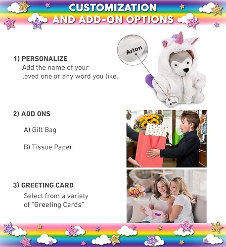 Miniatura 2 de DolliBu Juguete de peluche de unicornio lobo, disfraz de lobo súper suave con traje de unicornio de felpa extraíble, bonito regalo de vida silvestre