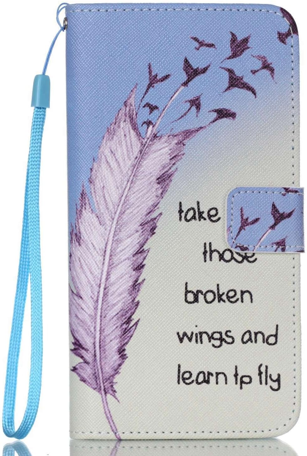 Galaxy S6 Edge Plus Wallet Case - PhoneCase Home Slim Magnetic Leather Purse Flip Cover with Credit ID Card Slots and Detachable Hand Strap for Samsung Galaxy S 6 Edge plus /+ 5.7" - Learn to Fly