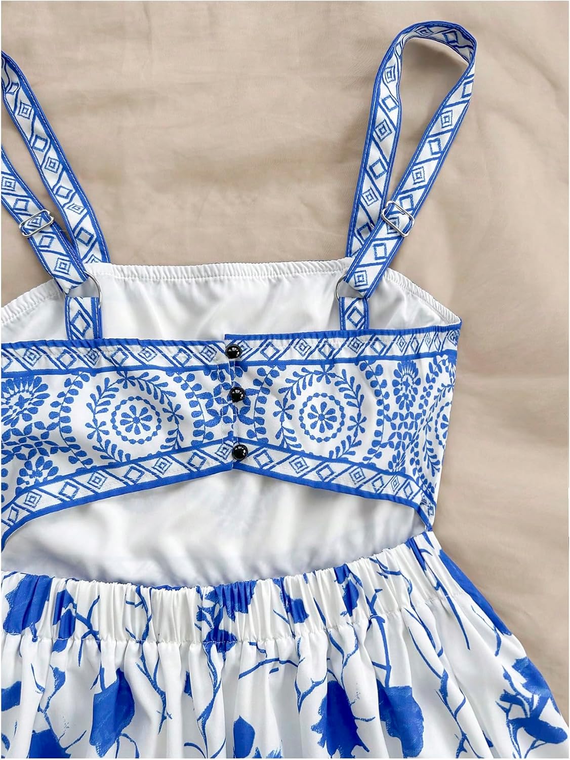 MakeMeChic Women's Summer Tribal Print Cami Dress Sleeveless A Line Flare Mini Dresses Boho Sundress - Image 3