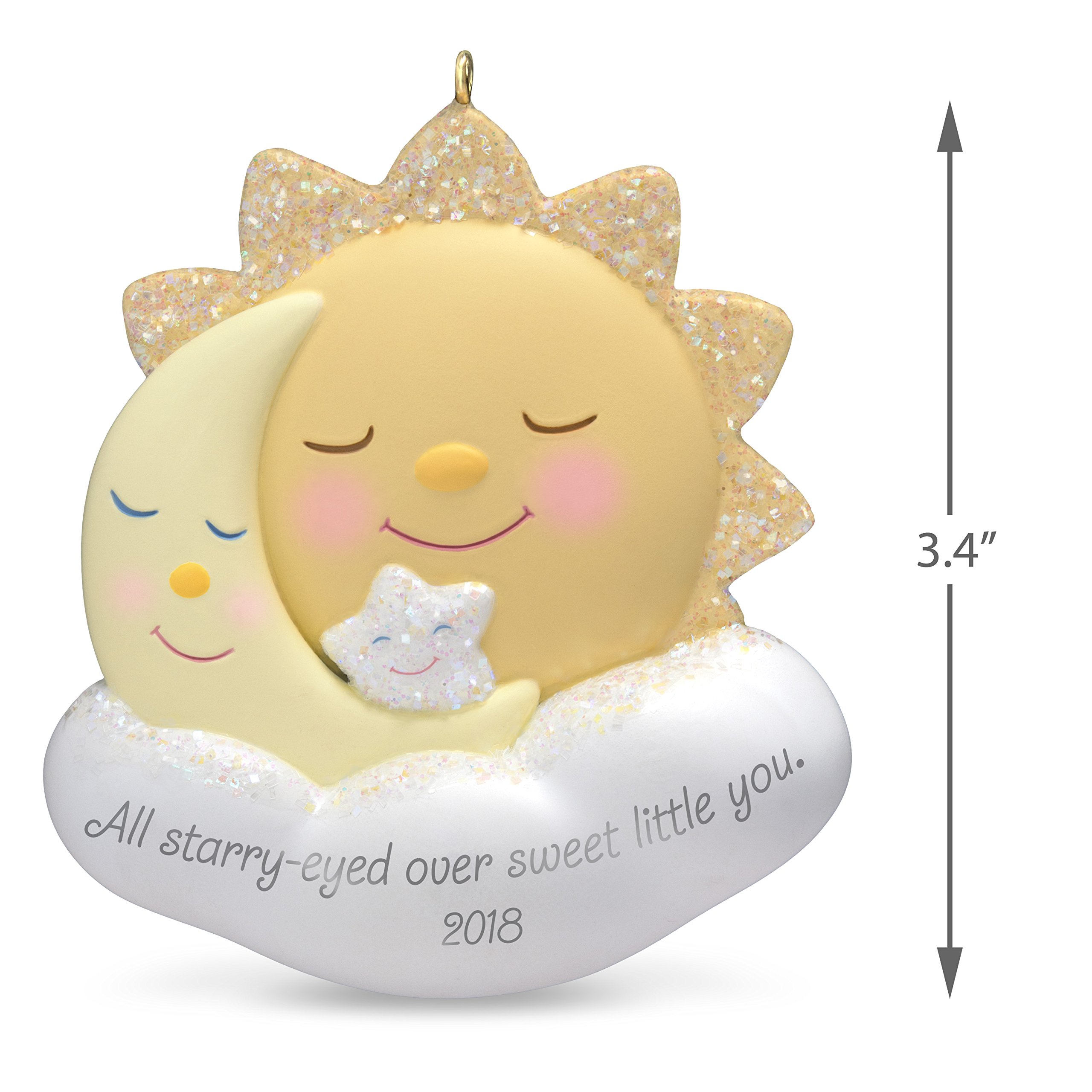 Hallmark Keepsake 2018 rok daty, gwiaździste oczy nad tobą, księżycem i gwiazdą, nowi rodzice