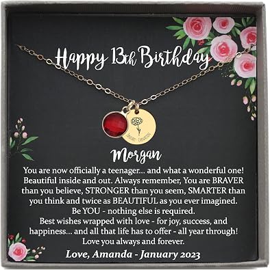 Be Wished Personalized 13th Birthday Gifts for, Necklace with Meaningful Message
