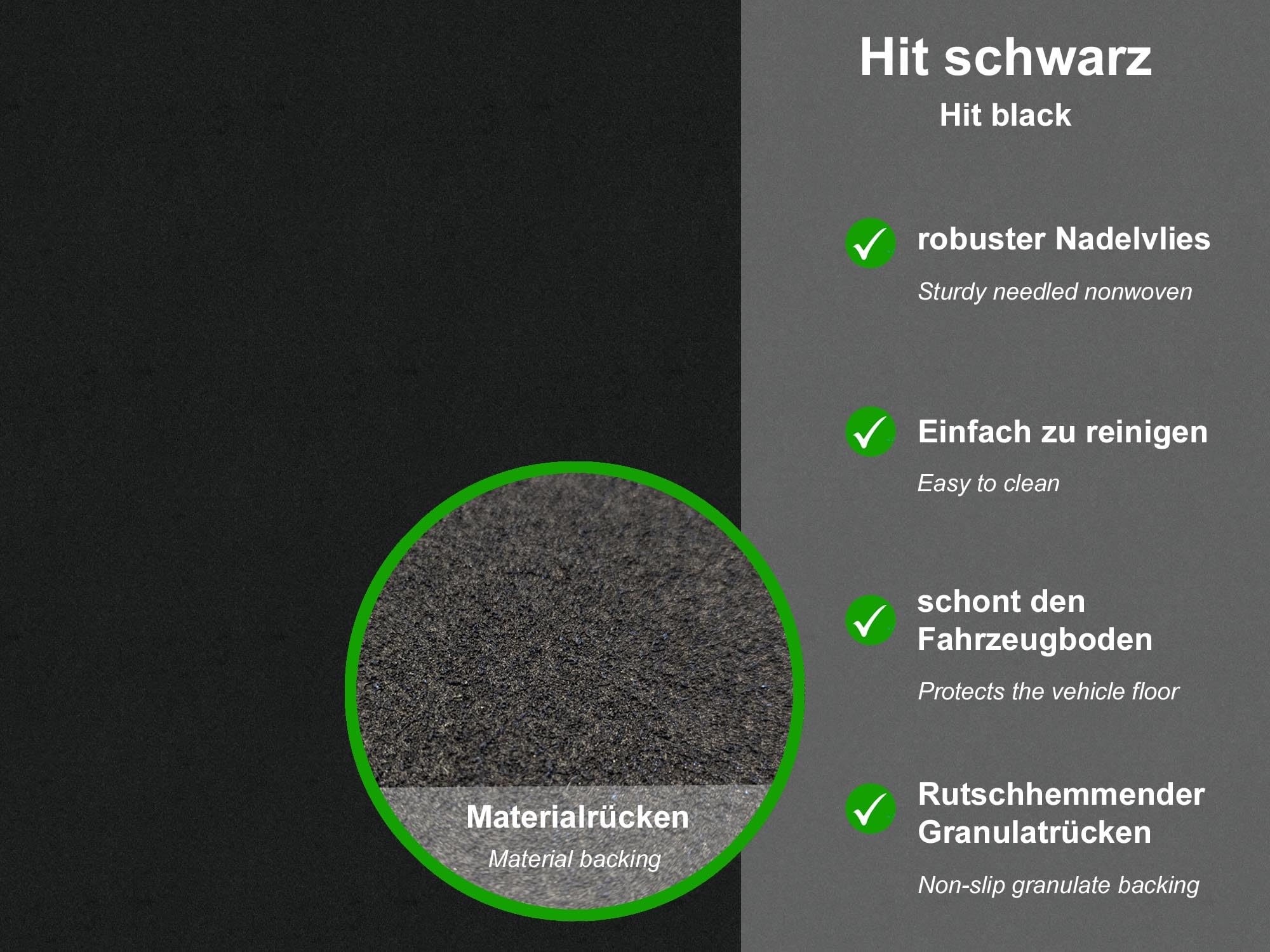 Vloermatten geschikt voor VW Crafter Type 2E, 2F 2-Sitzer (Bouwjaar 2006-2016), Hit zwart | 1-delig 2 trapmatten | Rand zwart
