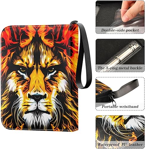 Miniatura 4 de Carpeta de tarjetas con 4 bolsillos, soporte para 400 tarjetas con 50 fundas, carpeta de colección de tarjetas, soporte para libros para juegos de