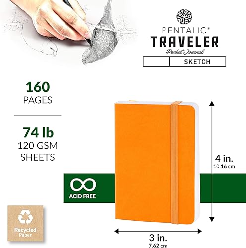 Vista 3 de Cuaderno de bocetos Travelers Dot Grid Pentalic Art, libre de ácidos