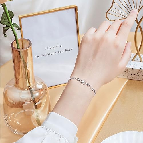 Miniatura 2 de FLYOW Pulsera ajustable de plata de ley 925 de Irlanda de Claddagh celta de buena suerte, regalos irlandeses para mujeres, regalos de cumpleaños
