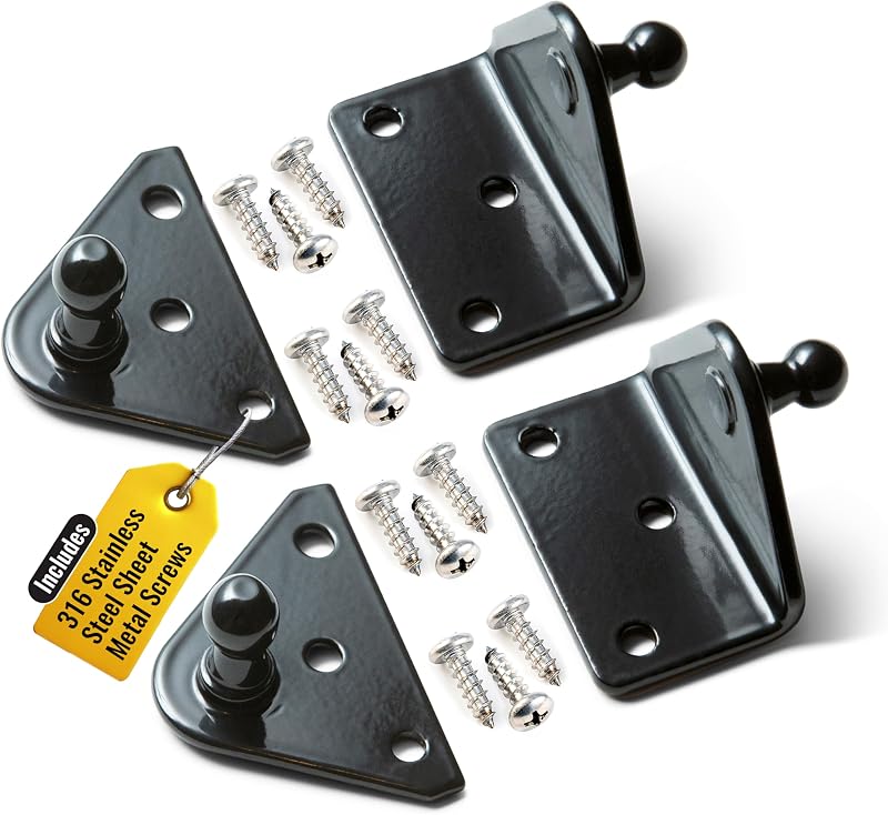 Kit de suportes de montagem com pino esférico de 10 mm Pro Chutes para molas a gás – 2 planos e 2 angulados
