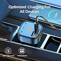 Vista 7 de Adaptador Bluetooth para coche, transmisor FM Bluetooth para coche, reproductor de MP3 QC3.0 carga rápida para todos los teléfonos inteligentes