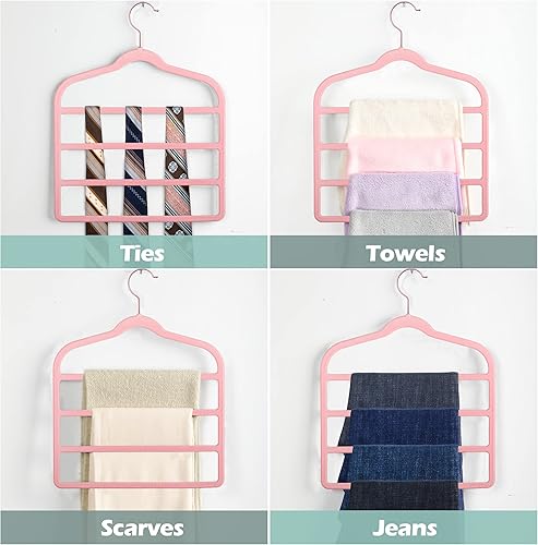 Miniatura 13 de Myfolrena - Percha de terciopelo para pantalones y pantalones cortos que ahorran espacio, antideslizante para pantalones cortos, múltiples perchas